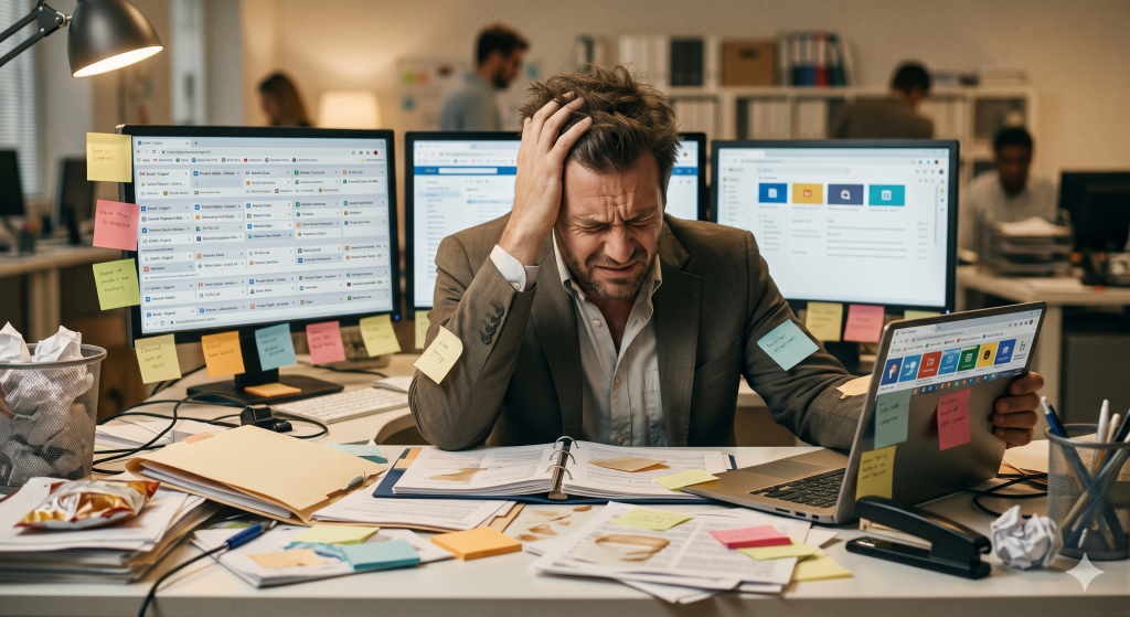 commercial débordé et désorganisé